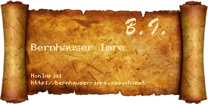 Bernhauser Imre névjegykártya